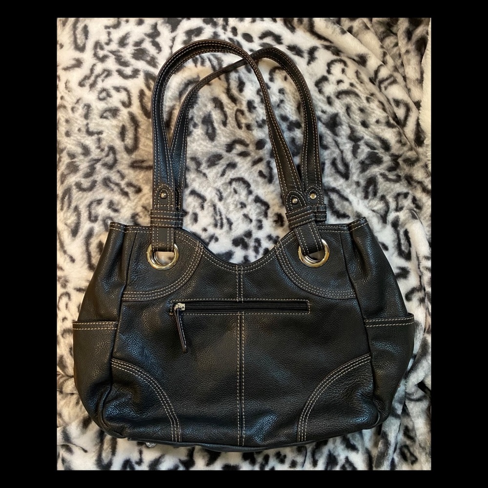 Tignanello Black Leather Shoulder Bag Like New